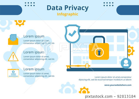 Data Privacy Infographic Template Flat Cartoon Background Vector Illustration Data Privacy Infographic Template Flat Cartoon Background Vector Illustration 92813184