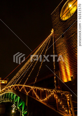 Toyama City, Fugan Canal Kansui Park, illuminated at night 92813570