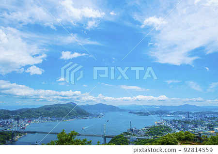 Stunning scenery of the Kanmon Strait from Hinoyama Park Observatory 92814559