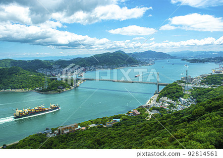 Stunning scenery of the Kanmon Strait from Hinoyama Park Observatory 92814561