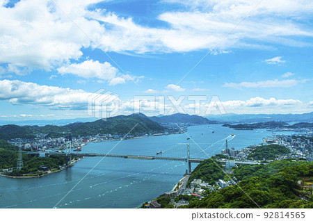 Stunning scenery of the Kanmon Strait from Hinoyama Park Observatory 92814565