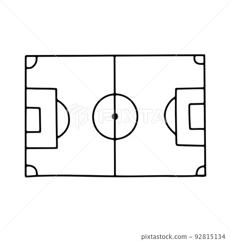 Doodle soccer field, Vector line sketch football stadium Doodle soccer field, Vector line sketch football stadium 92815134