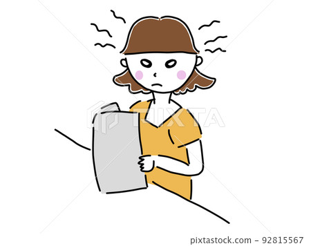 A housewife who seriously chooses a menu Female A housewife who seriously chooses a menu Female 92815567