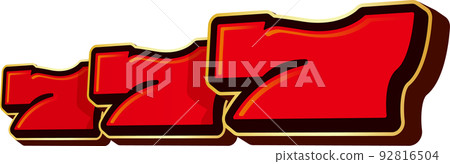 Red three-dimensional three-seven illustration 92816504