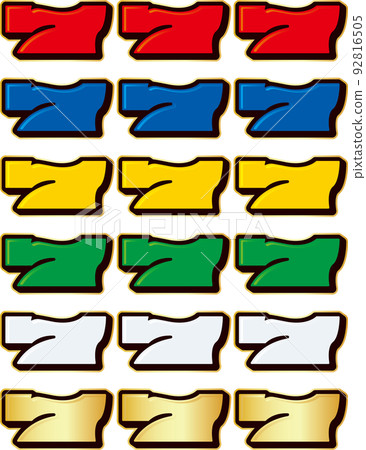 Six-color three-seven illustration 92816505