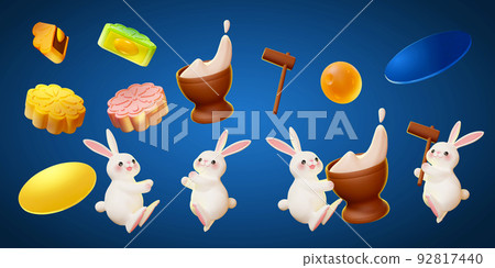Mid Autumn festival element set 92817440