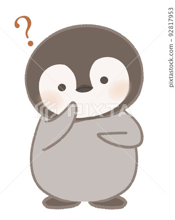 Illustration of a wondering penguin 92817953