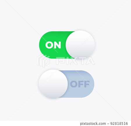 Toggle switch buttons, on and off Toggle switch buttons, on and off 92818516