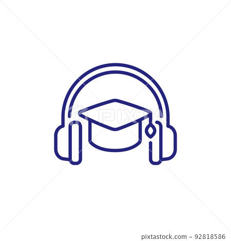 Audio course icon, line vector Audio course icon, line vector 92818586