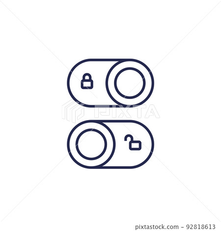 lock switch line icons, vector lock switch line icons, vector 92818613