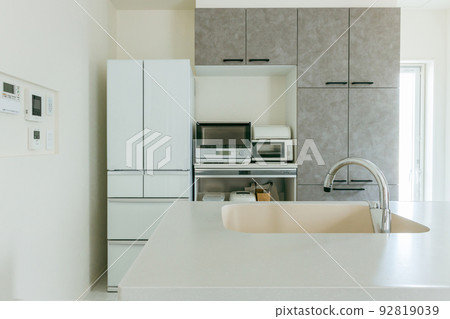 簡單的現代廚房內部（冰箱） 92819039