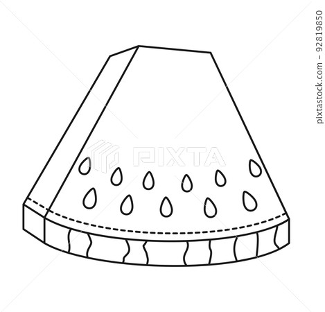 Black and white watermelon slice for coloring 92819850