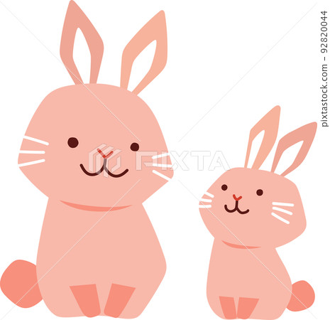 Rabbit character parent and child whole body 92820044