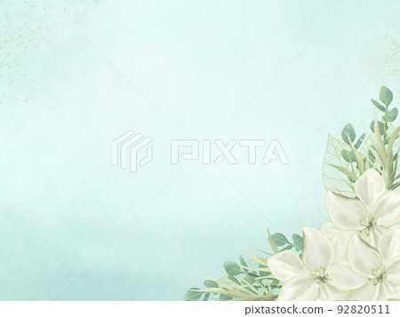 Refreshing blue flower frame background illustration 92820511