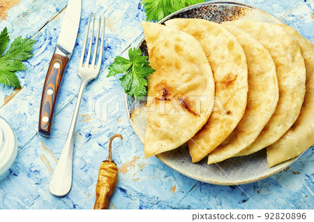 Traditional homemade pasties, cheburek Traditional homemade pasties, cheburek 92820896