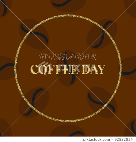 illustration with coffee grain on brown color with 92822834