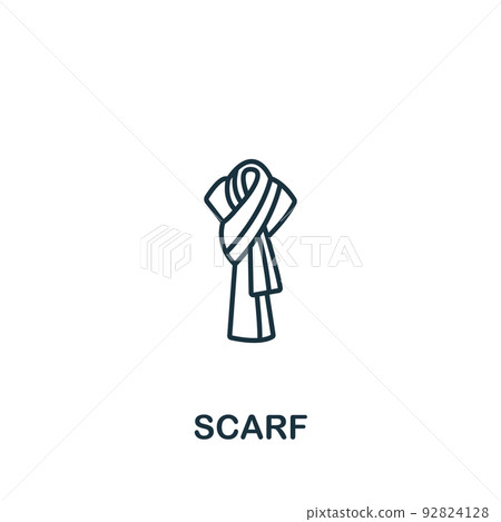 Scarf icon. Monochrome simple Clothes icon for templates, web design and infographics 92824128