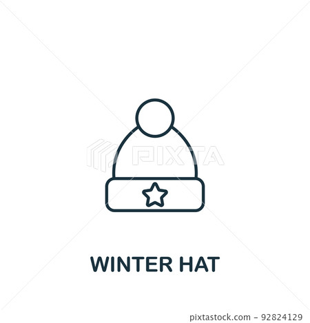 Winter Hat icon. Monochrome simple Clothes icon for templates, web design and infographics Winter Hat icon. Monochrome simple Clothes icon for templates, web design and infographics 92824129