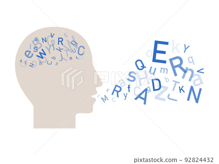 Illustration material of the brain that inputs and outputs 92824432