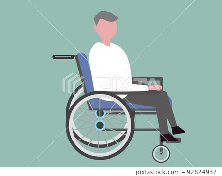 Elderly grandfather riding a wheelchair Elderly care illustration Elderly grandfather riding a wheelchair Elderly care illustration 92824932