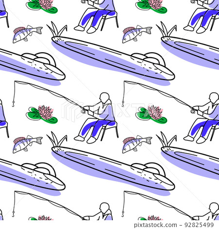 vector seamless pattern on the topic of fishing - Stock Illustration ...