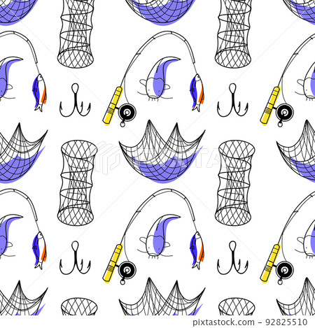 vector seamless pattern on the topic of fishing - Stock Illustration ...