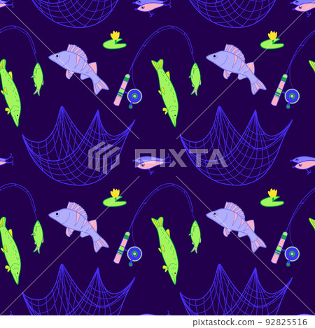 vector seamless pattern on the topic of fishing - Stock Illustration ...