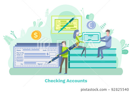 Checking Account Man with Pen Banking Systems 92825540