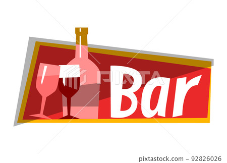 Wine Alcohol Bar, Cafe Restaurant Logo Vector Wine Alcohol Bar, Cafe Restaurant Logo Vector 92826026