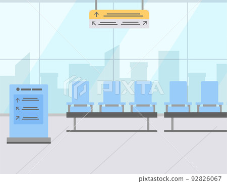Airport Seats in Waiting Area, Wayfinding Sign 92826067