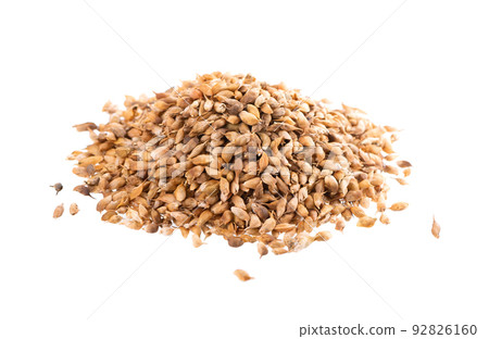 Utsho suneli seeds isolated on white background. Trigonella caerulea or blue fenugreek. Utsho suneli seeds isolated on white background. Trigonella caerulea or blue fenugreek. 92826160