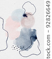 Beautiful splash of watercolor with ink stokes background 92826649