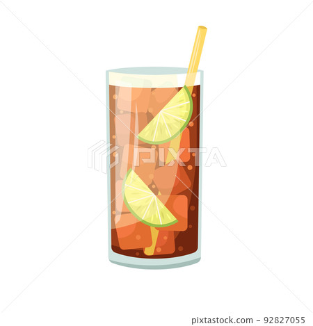 Vector illustration of a club alcoholic cocktail. Cuba Libre 92827055
