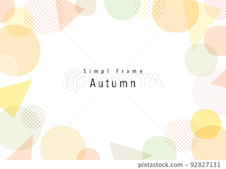 秋色、手繪、抽象、幾何水彩風格框架設計 92827131
