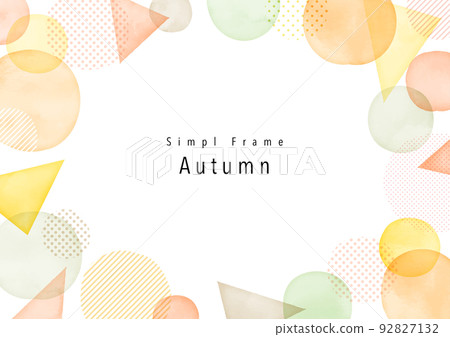 Autumn colors, hand drawn, abstract, geometric watercolor style frame design Autumn colors, hand drawn, abstract, geometric watercolor style frame design 92827132
