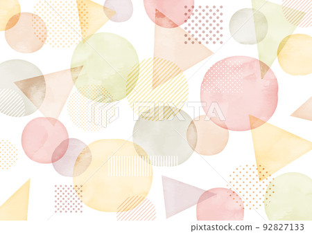 Autumn colors, hand drawn, abstract, geometric watercolor style frame design 92827133