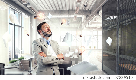 Business and innovation concept . Mixed media Business and innovation concept . Mixed media 92829510