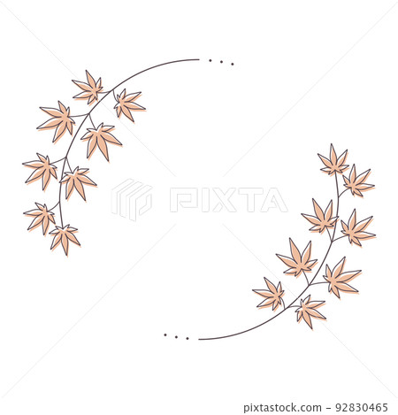 Autumn botanical frame material autumn leaves circle 92830465