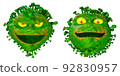 3d character set of the covid-19 monsters face expression, isolated on white background. 92830957