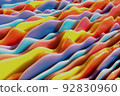 3D rendering Close-up shot of the stack of the colorful wax plate. 92830960