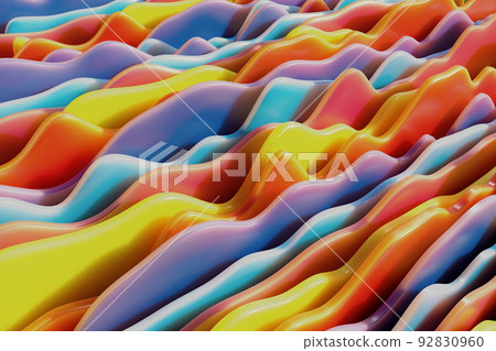 3D rendering Close-up shot of the stack of the colorful wax plate. 3D rendering Close-up shot of the stack of the colorful wax plate. 92830960