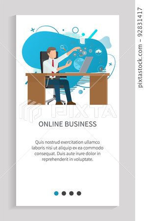 Worker Strategy, Online Business, Laptop Vector 92831417