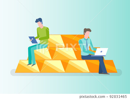 People Working with Stats, Gold Bars Investment People Working with Stats, Gold Bars Investment 92831465