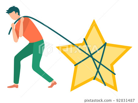 Man with Star, Business Success, Reputation Vector Man with Star, Business Success, Reputation Vector 92831487