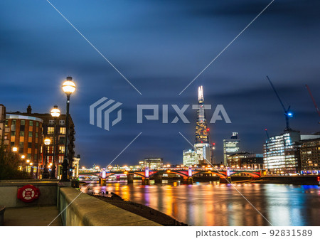 London The Shard and the River Thames at night 92831589