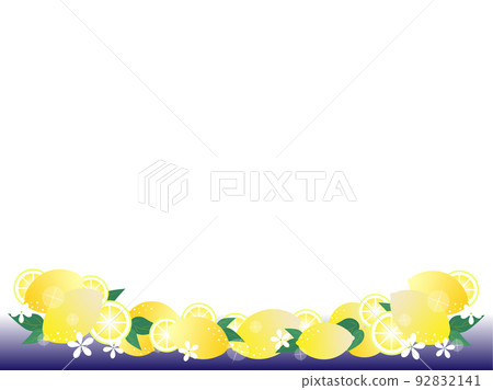 深藍色背景的檸檬框架 深藍色背景的檸檬框架 92832141