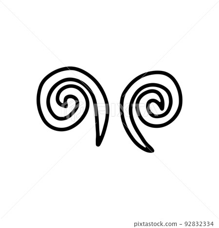 Swirl icon vector illustration. Hand drawn black design. Safety wind concept Swirl icon vector illustration. Hand drawn black design. Safety wind concept 92832334