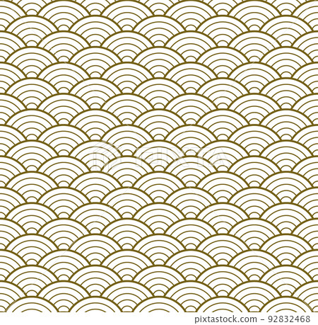 Seamless Geometric Pattern. Japanese Waves. 5 Radial Lines. 92832468