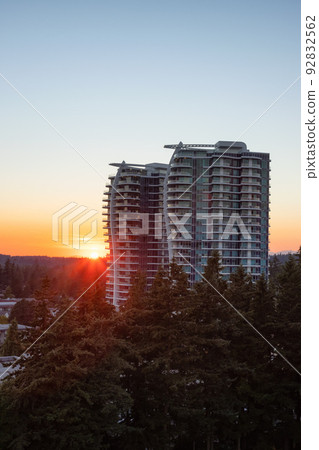 Aerial View of a New Residential Property Building. Modern Architectural Design Aerial View of a New Residential Property Building. Modern Architectural Design 92832562