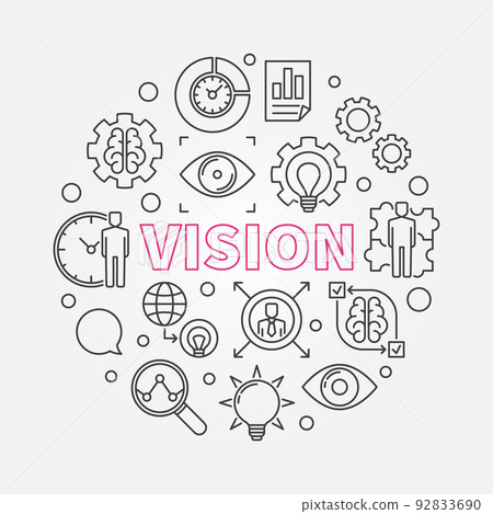 Vision vector round concept outline design...-插圖素材 [92833690] - PIXTA圖庫
